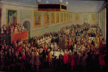 Fest nach der Krönung von Ludwig XV. (1710-74) im Palais Archiepiscopal in Reims, 25. Oktober 1722, 1722